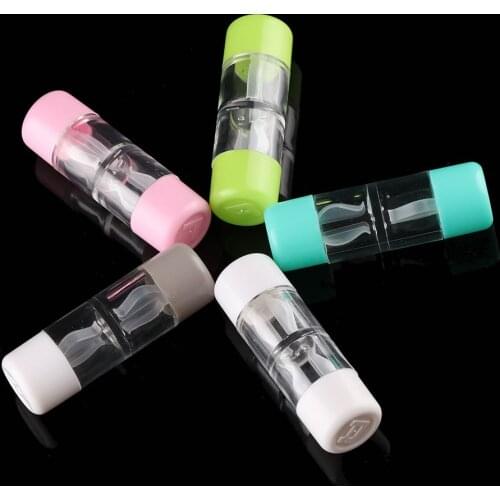 New Fashion Bottle Tube Candy Color Contact Lens Case Travel Glasses Lenses Box For Unisex Eyes Care Kit Holder Container