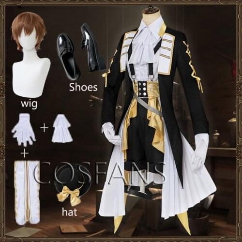 Anime Identity V Naib Subedar Tea Party Uniform Cosplay Costume Halloween Costume For Women men New Wigs and shoes