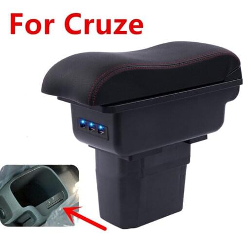 For Cruze armrest box central Store content Storage box Chevrolet armrest box with cup holder ashtray USB interface 2009-2016