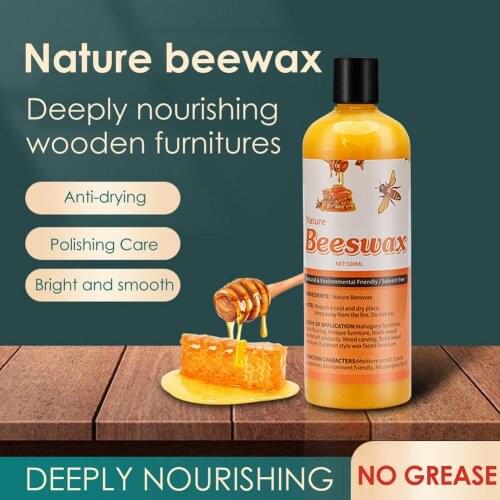500ml Natural Pure Wood Seasoning Beeswax Furniture Polish Multipurpose Wooden Furniture Floor Care Protection Polishing Agent