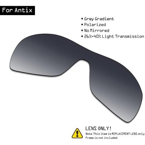 SmartVLT Polarized Sunglasses Replacement Lenses for Oakley Antix - Grey Gradient Tint