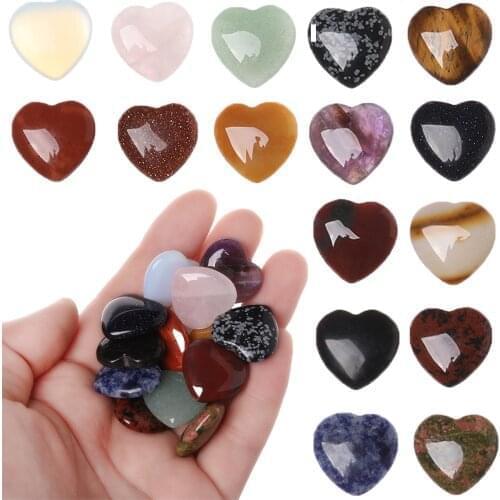 Natural Quartz Gemstones Pendant Heart Crystal Reiki Minerals Chakra Healing Stone Handmade Jewelry Home Decor Gift