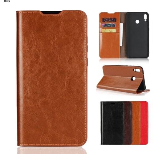Deluxe Wallet Case For Huawei Honor 8X Max for Honor 8X Genuine Cow Leather Case Flip Cover Real Skin Phone Bags