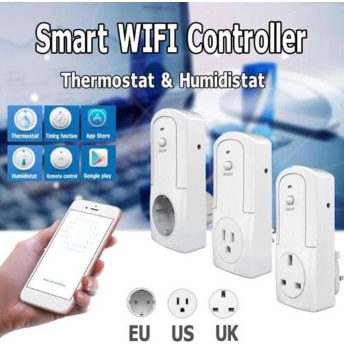 Temperature Humidity WiFi Thermostat Module Timer Smart Power Outlet Wall Socket It is plug and play, without any installation