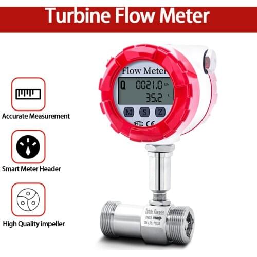 Turbine Water Flow Meter Methanol Diesel Gasoline Petrol Alcohol Liquid Meter Digital 4-20mA RS485