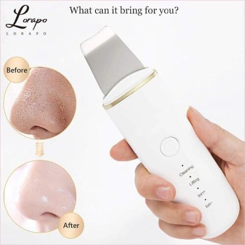 Facial Cleansing Ultrasonic Skin Scrubber Deep Cleansing Facial Cavitation Peeling Cleansing Scraper to Remove Keratin Skin Care