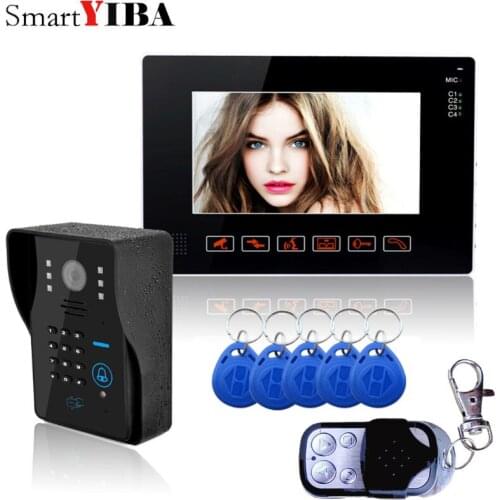 SmartYIBA FREE SHIP 9" Video Door Phone Doorbell Intercom System Compatible RFID Keyfobs Video intercom