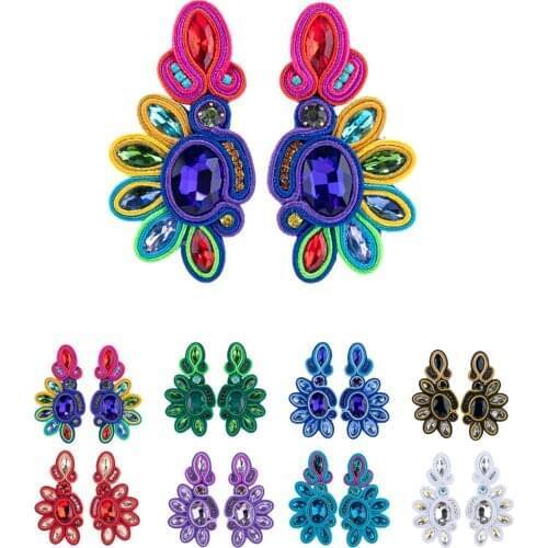 KPacTa Vintage Soutache Handmade Sales earrings for women Dangle Charms Accessories Bohemian Soutache Fashion Jewelry 2021 New