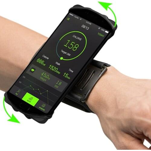 180 Degree Rotatable Running Phone Arm Bag Wrist band Bag Wristlet Phone Case for Jogging Cycling Gym Arm Band Bag 3.5-6in Phone