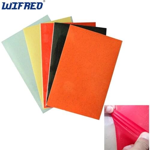 Wifreo 2pcs Elastic Silicone Film DIY Wagging Tail Bionic Fishing Lure White Red Yellow Black Orange Assist Hook Tying Material