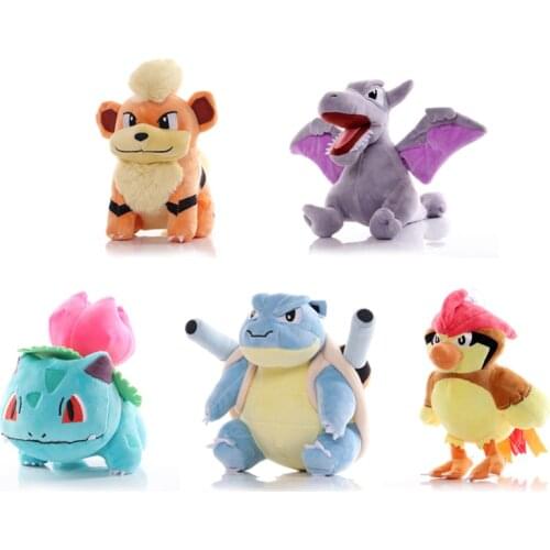 1Pcs 18-22cm Pokemon Growlithe Aerodactyl Bulbasaur Pidgeotto Blastoise Plush Toys Dolls Kawaii Stuffed Peluches Gifts for Kids