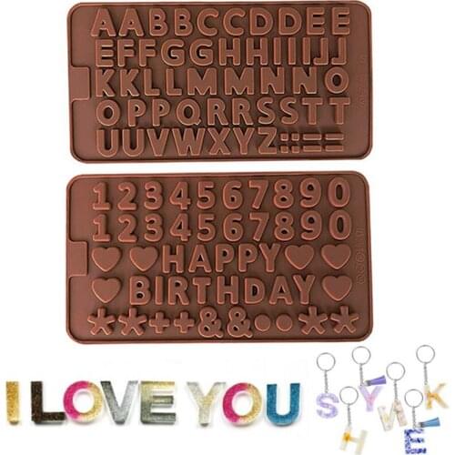 1pcs UV Resin Jewelry Liquid Silicone Mold 3D English Letter Number Resin Charms Mold for DIY Intersperse Decorate Making Molds