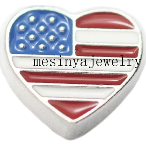 10pcs Heart Flag Custom Floating Charms For Glass Locket