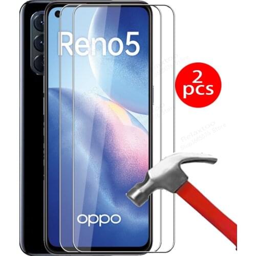 2pcs tempered glass on reno 5 case glass For oppo reno 5 4g 5g re no 5 6.4'' safety glasses reno5 2021 phone cover CPH2159