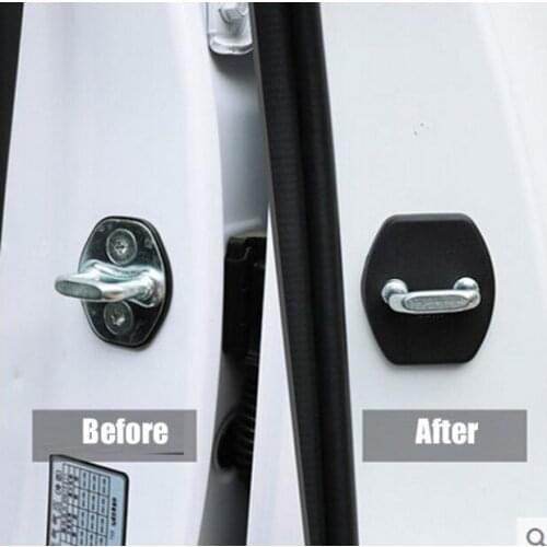 ACCESSORIES 4PCS FIT FOR HYUNDAI TUCSON TL 2015 2016 DOOR LOCK COVER BUCKLE CATCH PROTECTOR ARM CHECK CHECKER CASE CAP STICKER