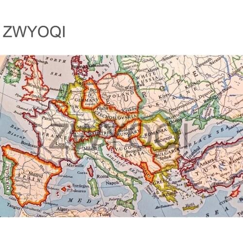 Full Round Diamond mosaic Map DIY 3D Diamond painting Cross stitch Map of Europe Full Square Diamond embroidery Map of Europe