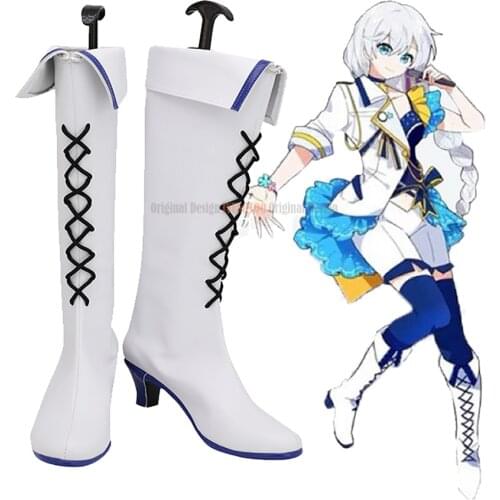 Kallen Kaslana Boots Cosplay Honkai Impact 3 Kallen Cosplay Shoes White Leather Boots Custom Made