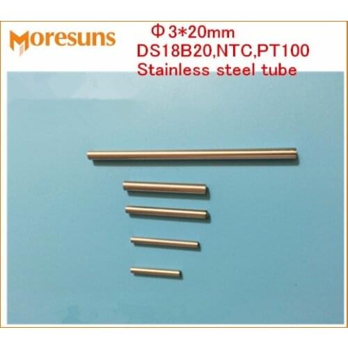 Fast Free ship 20pcs 3*20mm Single head stainless steel tube/Thermocouple,RTD,PT100,NTC,DS18B20 Stainless steel protecting probe