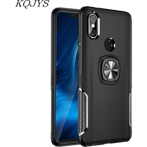KQJYS Luxury Case For Xiaomi Mi 8 SE 6 6X MIX 2S Protective Case Hard Magnetic Metal Finger Ring Armor Cover for Redmi 6 Pro