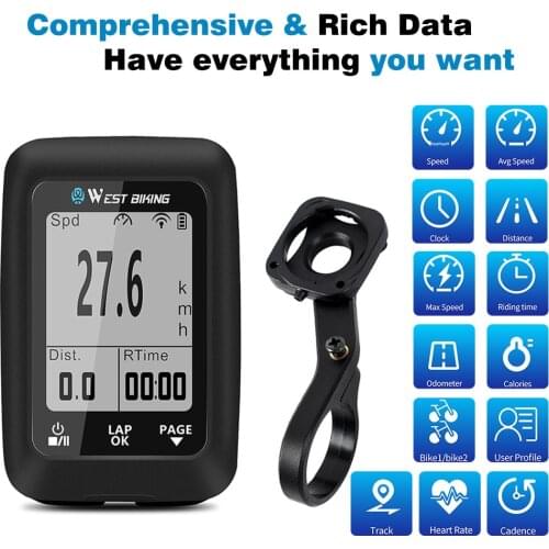 GPS Bike Stopwatch Bluetooth ANT + Wireless Bike Speedometer IPX7 Waterproof Bicycle Computer For Cycling Bike Accessories