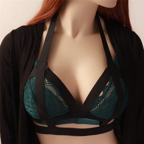 JLX.HARNESS 90s Fetish Open Chest Cage Bralette body harness Goth Crop Wear Cupless Bra Bondage Harness O048