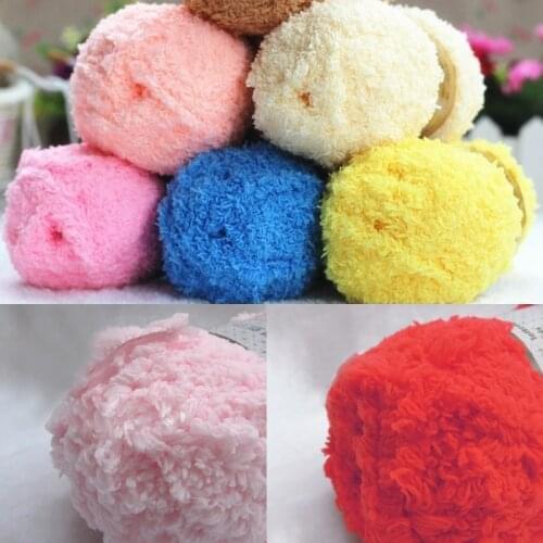 50g Chunky Faux Fur Cashmere Hand Knitting Yarn Super Soft White Acrylic Plush Yarn For Fleece Blanket Winter Sweater Crochet