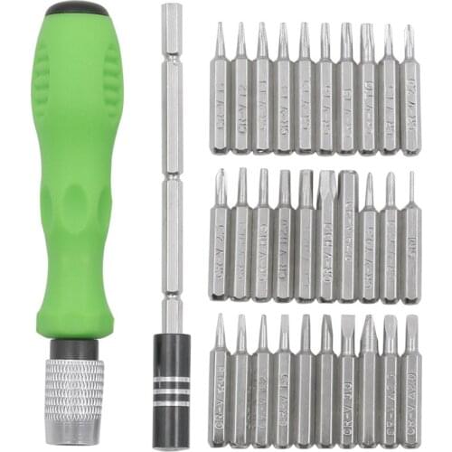 32 in 1 Multi-Purpose Precision Screwdriver Magnetic Bits Adjustable Extension Rod Non-slip Handle Repairing Hand Tools Set
