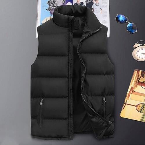 Men Vest Jackets Autumn Winter Thick Vests Man Sleeveless Coats Male Warm Cotton-Padded Waistcoat Men Gilet Veste Hommes