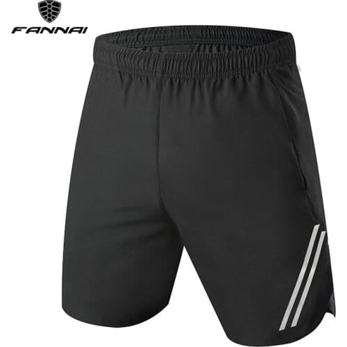 FANNAI Running Shorts Men Quick Dry Brethable Fabric Polyester Reflective Tape Sport Shorts Jogging Training Gym FN109D