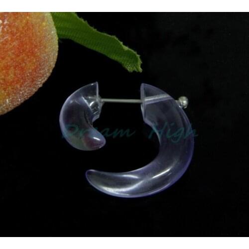 New Arrive UV Acrylic Ear spiral expanders Transparent Earring Fake Ear Plugs 100pcs/lot Promotional Product Free Shipping