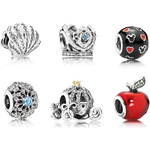 NEW 100% 925 Sterling Silver Charm Bead Piercing Heart Hollow Crystal Fit European Women DIY Bracelet Factory Wholesale