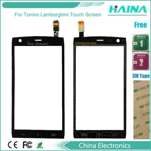New black touchscreen For Tonino Lamborghini Touch Screen Digitizer Front Glass Lens Sensor Panel 3m Tabe