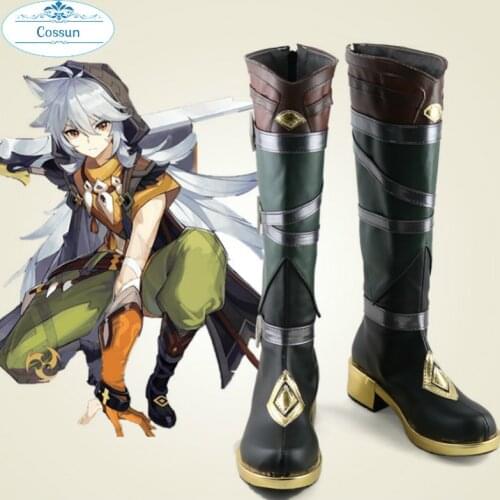 Genshin Impact Razor cosplay shoes boots Halloween Accessories leather shoes Mondstadt costum made women men game
