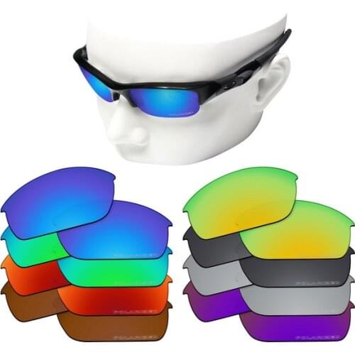 OOWLIT Anti-Scratch Replacement Lenses for-Oakley Flak Jacket Etched Polarized Sunglasses
