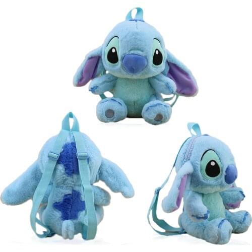Cartoon Anime Stitch Plush Backpack Disney New Soft Creative Childrens School Bag Girls Baby Outdoor Travel Backpack Mochila