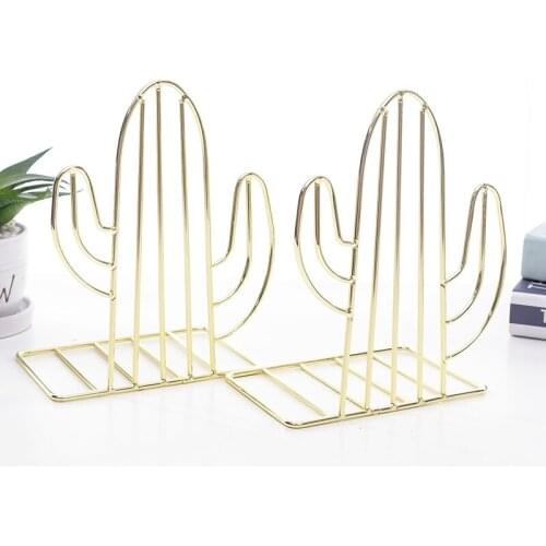 Prevent Slipping And Scratching 2pcs/pair Plant Shaped Metal Bookends Book Support Stand Desk Organizer Storage Holder Shelf Ts1