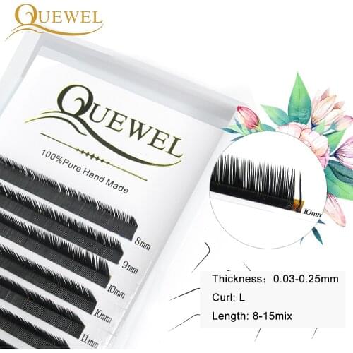 Quewel False Eyelashes Extension 12 Lines Soft Natural lashes Personal L Curl Black Matte Eyelash Artificial High Quality Lashes