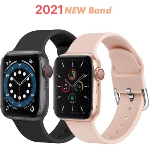 New Silicone Strap for Apple watch 6 5 4 SE band 40mm 44mm Accessories belt Sport band bracelet for iWatch series 3 38mm 42mm
