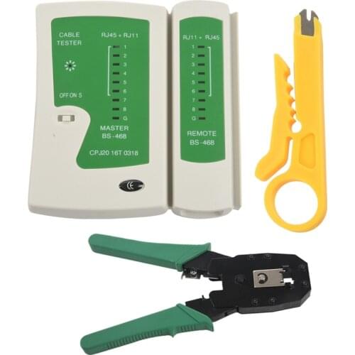 Network Tester Lan rj45 rj11 + Crimping Pliers for Ethernet Connectors