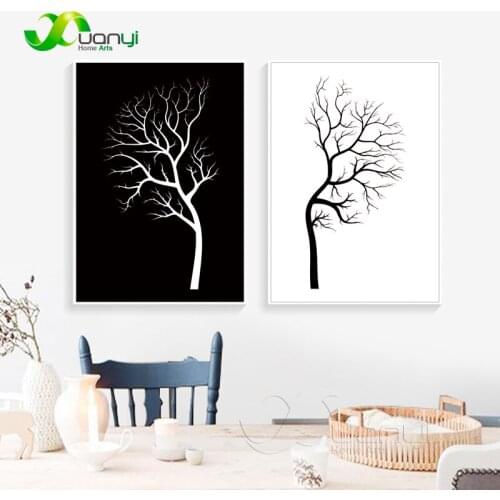 Nordic Landscape Painting Tree Pictures For Wall Decoraction Nordic Posters Black And White Wall Picture For Kids Room Unframed