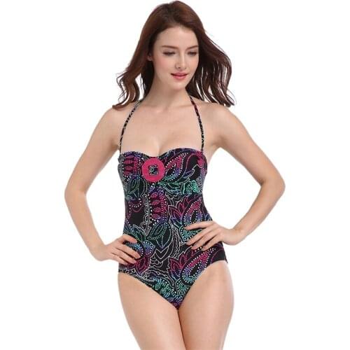 Backless One Piece Swimsuit Women Swimwear Cut Out Bathing Suit Summer Push Up Monokini Print Swim Suit Beach Wear Plus Size 5XL