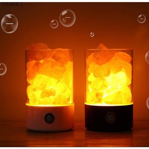 Modern Crystal Salt Himalayan Night Light Radiation Romantic Simple Creative Warm Corridor Study Bedroom Bedside Lamp