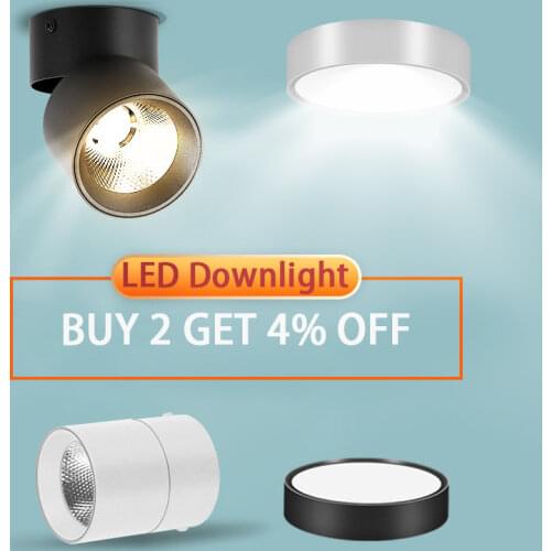 LED Downlight 220V Foldable Spot Light COB Surface Mounted Spotlight Ceiling Lamp for Living Room Kitchen Indoor Neutral Light