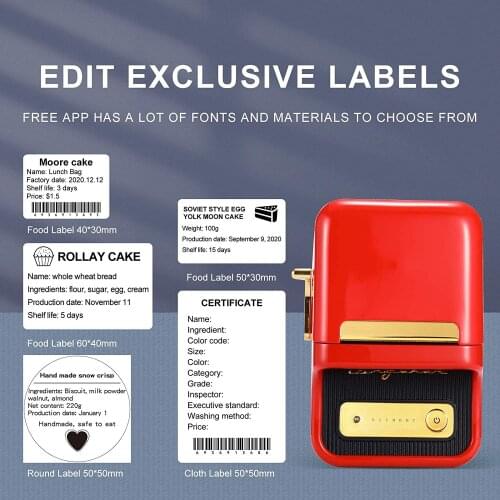 Niimbot B21 Draadloze Thermische Label Printer Mini Bluetooth Barcode Printer Sticker Label Papier Voor Prijskaartje Doek Marker