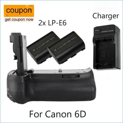 Meike MK Vertical MK-6D BG-E13 Battery Grip for Canon EOS 6D +2x LP-E6 +Charger