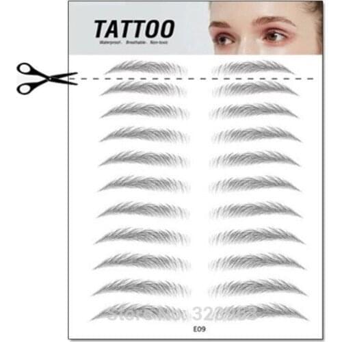 Embroidered Eyebrow Stickers 3D Imitation Ecological Eye Brow Stencil Waterproof Semi-permanent Eyebrow Template Shape for Lazy