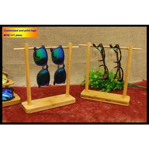 High Quality Bamboo Sunglass Display Stand Necklace Hanging Rack Bracelet Showing Props Earring Showcase Jewelry Holder Shelf