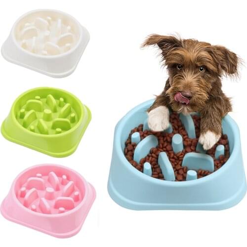 Fun Slow Feeder Anti Choke Dog Food Bowl Nonslip Pet Eat Slow Feeding Bowls Large Medium Small Dogs Interactive Maze Dishes