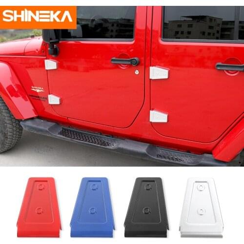 SHINEKA 8Pcs Car Door Hinges Cover Protector Trim For Jeep Wrangler JK Car Eeterior Decoration Accessories