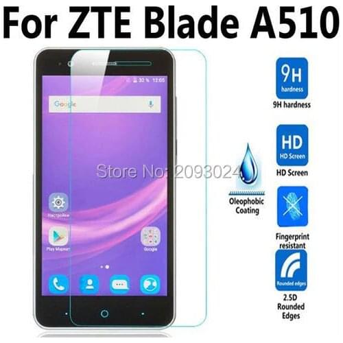 2pcs For ZTE Blade A510 / A510T / BA510 Tempered Glass Film For ZTE Blade A 510 Screen Protector Cover Protective Film Case